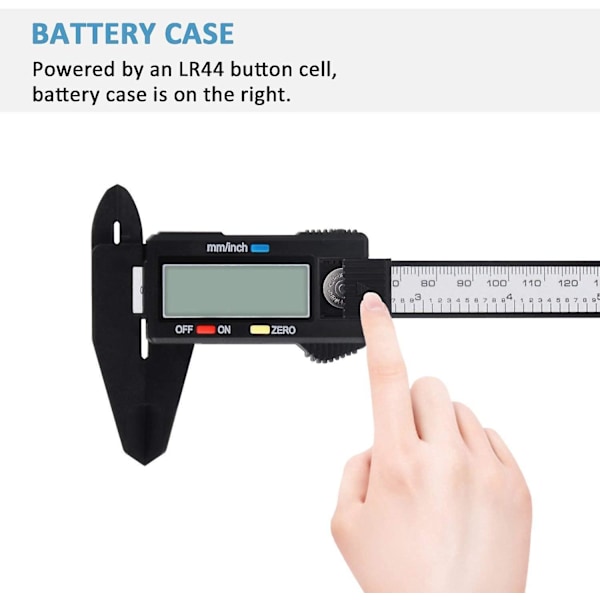 Elektronisk digital skydelære 0-150mm Højstyrke plast skydelære måleværktøj