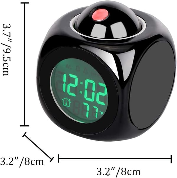 Projection Alarm Clock - Cute Design Desk Clock, Large Screen, Time/Temperature/Alarm/Snooze Display