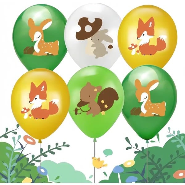 43 st Djungeldjurtema Festdekoration, Ballonger Djur Födelsedagsfest Dekorationer Grattis på födelsedagen Ballonggirlang