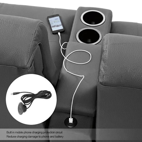 Musta älld Kaksois-USB-latauspistorasia - 1 kpl [CO]
