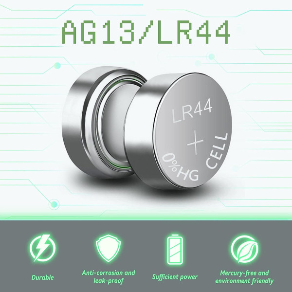 LR44 batterier, alkaliska AG13 1,5V knappcellsbatteri, 200 st