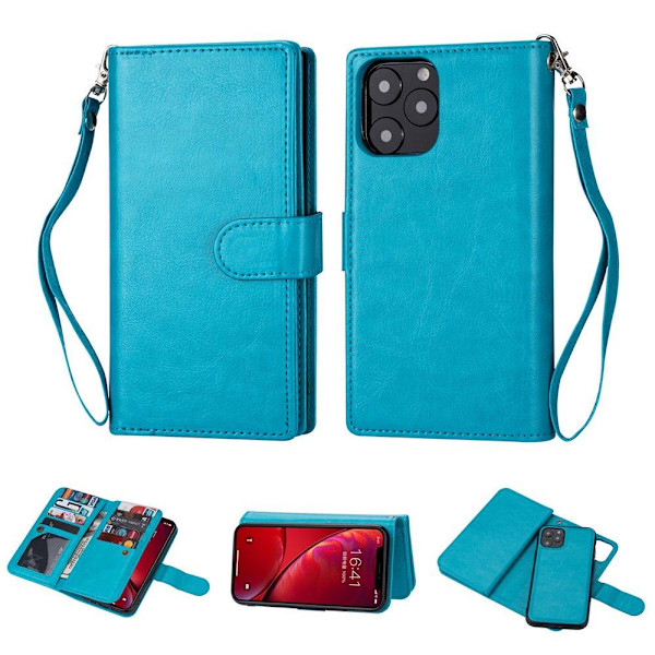 iPhone 12 Pro Max - Stylish Practical 9-Card Wallet Case Roséguld