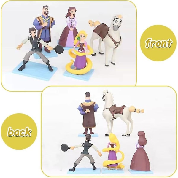 5 stk Rapunzel figurer sett, Rapunzel figur, prinsesse mini figurer cupcake figurer dekorasjon action figurer cupcake figurer