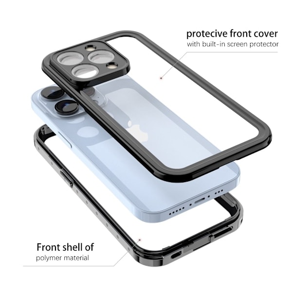 REDPEPPER iPhone 14 Pro Cover 360 Vandtæt IP68 Sort