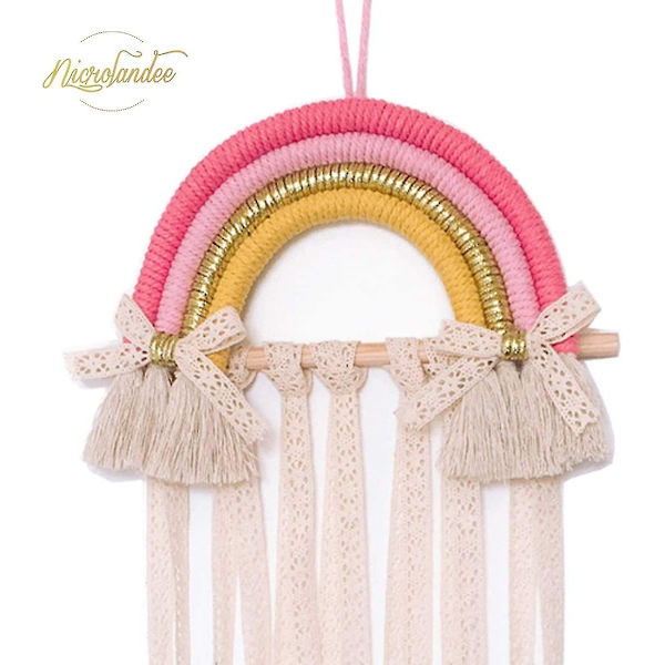 Regnbue Dusker Hårspenner Holder Henger - Baby Hår Tilbehør Oppbevaring Hodebånd Holder Hårklips Organizer Vegg Henger Dekor For Baby Jenter Rom Eller