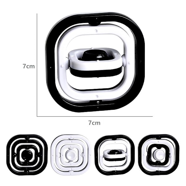 3D oändlig flip svart och vit fingergyro kreativ fingertoppsgyro dekompressionsleksak