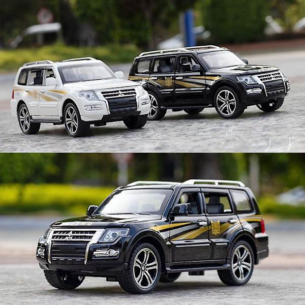 Mitsubishi Pajero Sportbilmodell med ljus och öppningsbar dörr musikalisk simulering