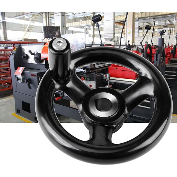 1-pack 3-ekrade handhjul med vridbar, svart - 12 x 100 mm