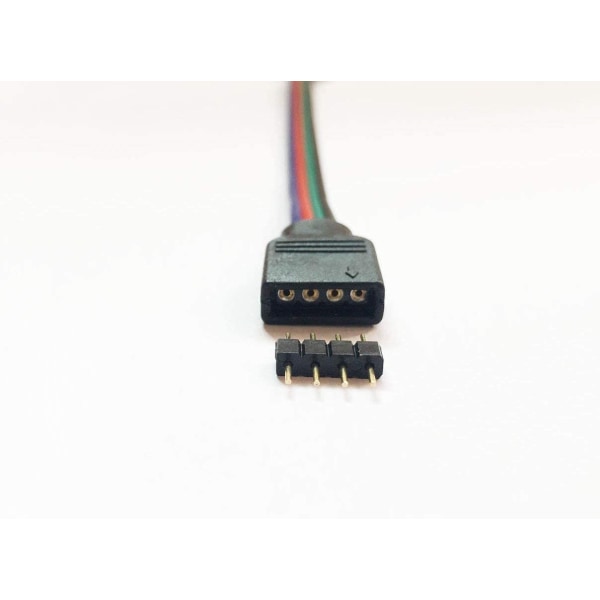 4-Pin RGB LED Strip Connector 4-Pin Plug Adapter, Svart 50st