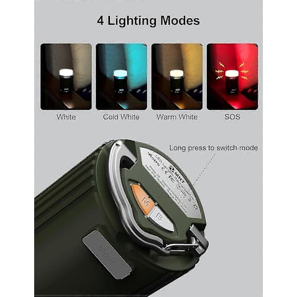 LED Campinglykt, 15000mAh Oppladbare Lamper med 4 Lysmoduser, Backup-strøm, IP66 Lamper for[CO]