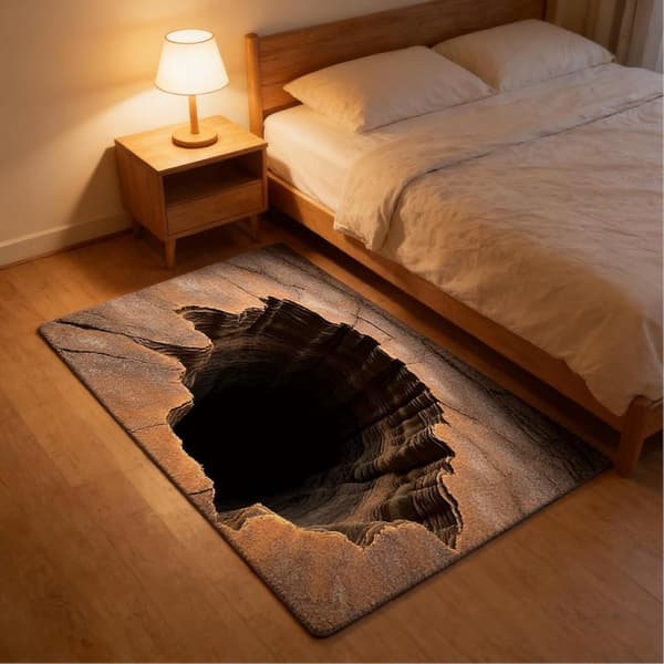 3D Optisk Illusjonsteppe, Polyester, Sklisikkert Og Vaskbart, For Stue, Soverom, Gang, Innendørs Og Utendørs, 50 x 80 cm