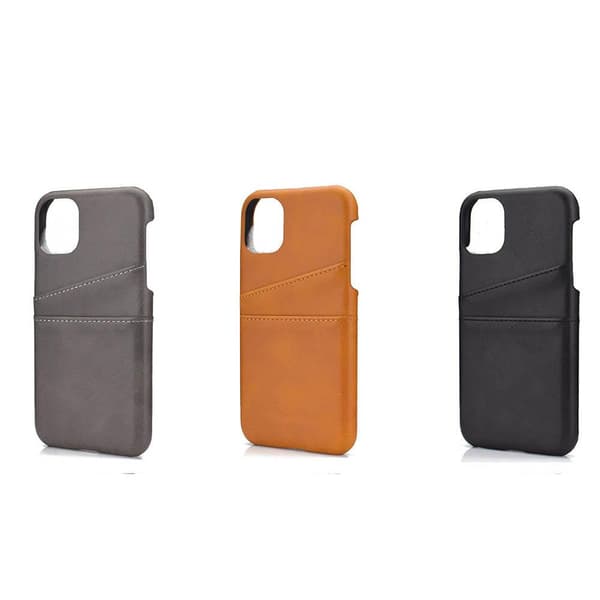 iPhone 12 - Stilig og praktisk deksel med kortholder Brun