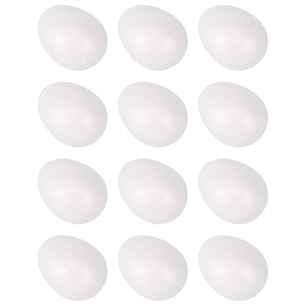 12-pack 8 cm Foam Easter Eggs White Styrofoam Eggs Craft Eggs Foam Natural Polystyrene Eggs Foam Handicraft
