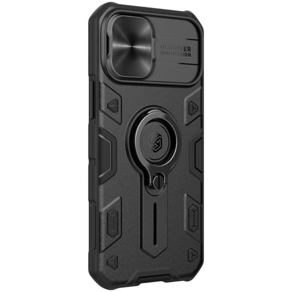 iPhone 12 Mini - NILLKIN CamShield Armor Ring Cover - Sort Svart black