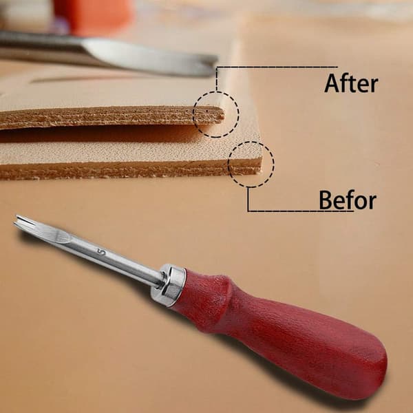 2 Pieces Leather Edge Beveler Craft Sharp Edge Cutting Tool 3#+5# 3#+5#