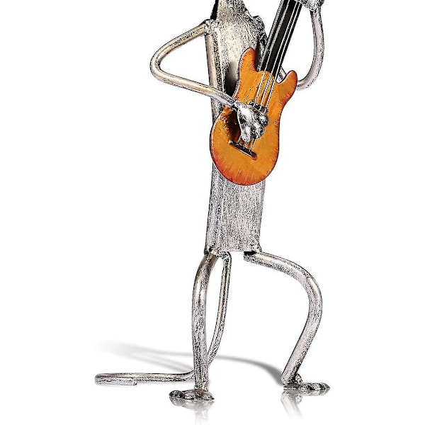 Katt Metallskulptur, Dekorativa Statyer, Katt Metallskulptur Spelar Gitarr, Gitarr Figurine Gåvor