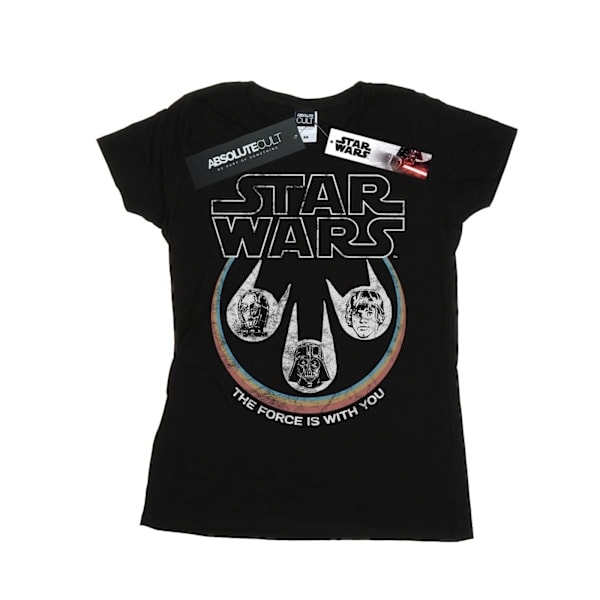 Star Wars Dame/Kvinder Retro Heads Bomulds T-shirt M Sort Black M