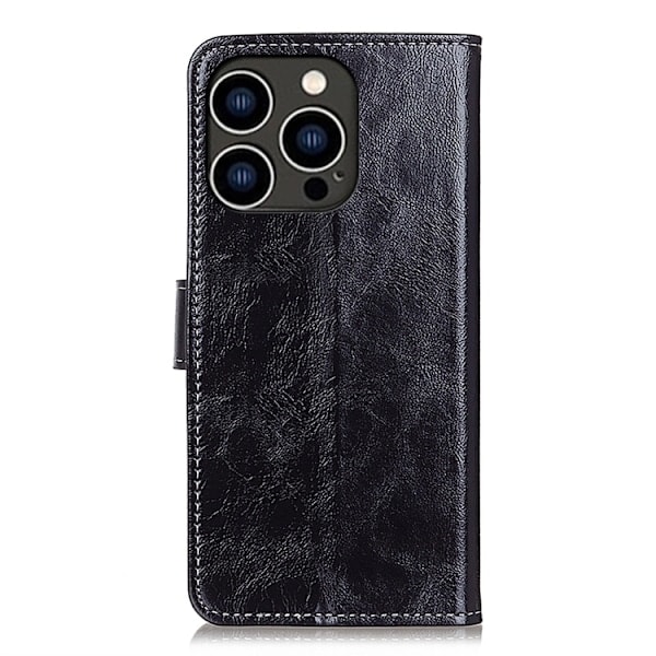 iPhone 15 Pro Deksel Retro Crazy Horse Svart
