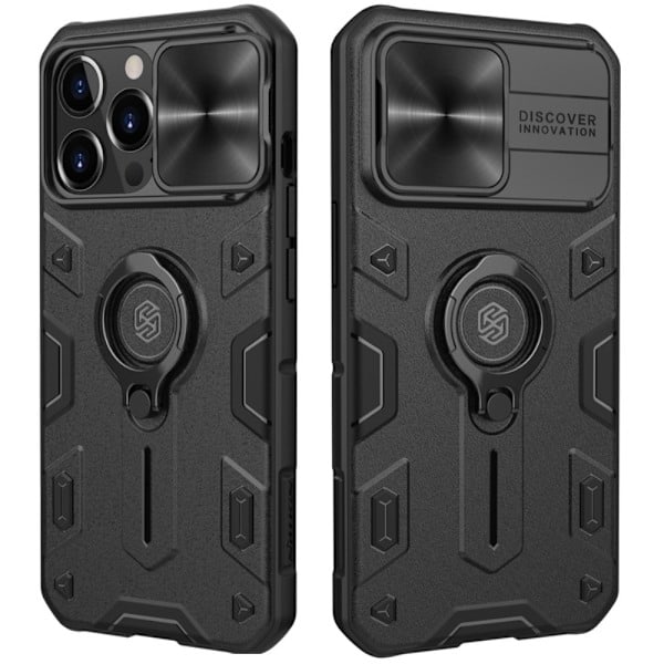 iPhone 13 Pro - NILLKIN CamShield Armor Hybrid Ring -kuori - Musta