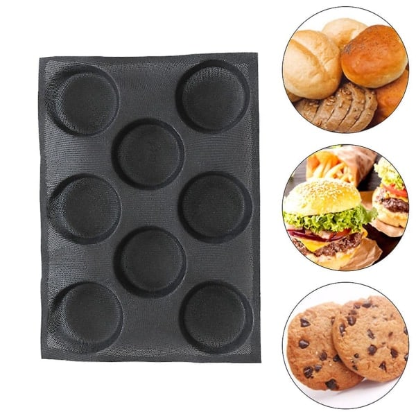 Silikonimuotit Gummyille, tarttumattomat muffinssivuoat, burgerimuotit, silikonimuotit muffinsseille, tarttumaton muffinssivuoka, burgerisämpylät, musta, 30X20X2...