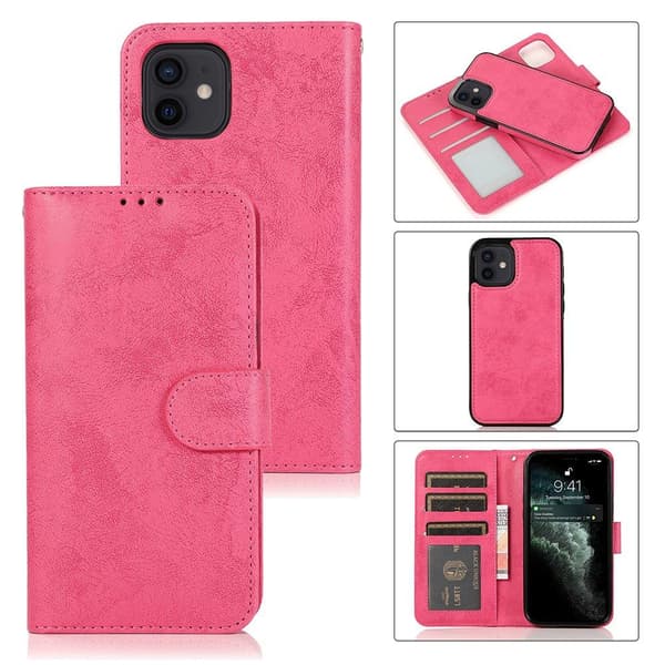 iPhone 12 - Stilrent Dobbeltfunktion Pungcover Brun