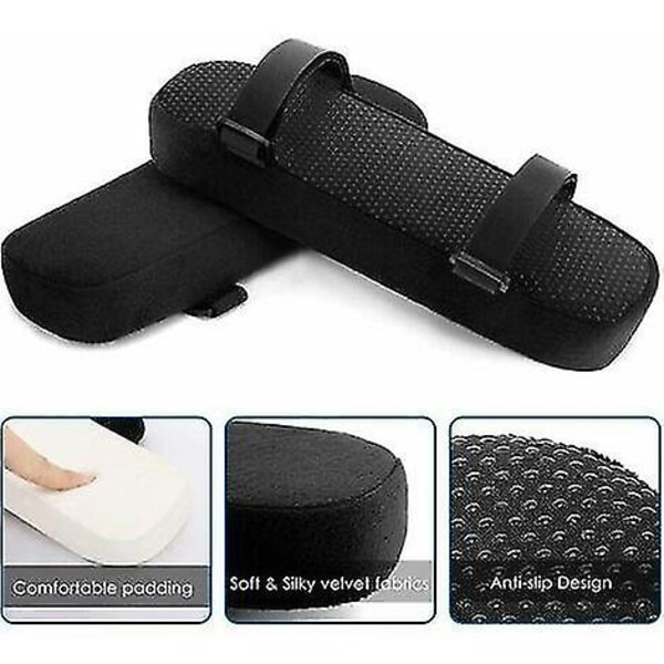 Stolsarmstödsdyna, 2-pack ergonomiskt kontorsbord med hög densitet minnesskum mjuk armbågskudde, för underarmsdekompression, kuddeuniversum