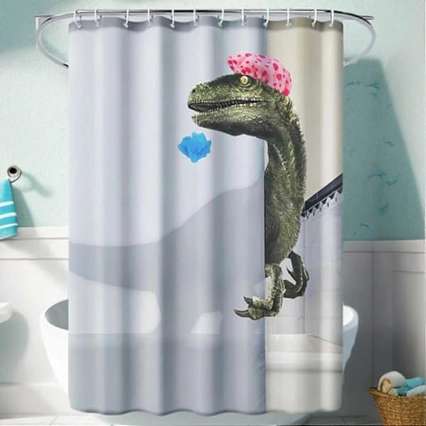 Duschdraperi med dinosaurier, 180x180 cm rolig duschdraperi, vattentät polyester