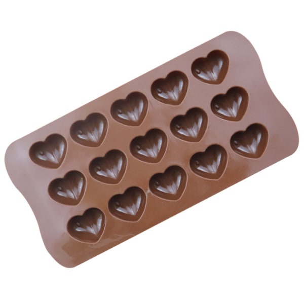 Is/Choklad/Geléform med 15st hjärtan - Isform - Pralinform Choklad färg