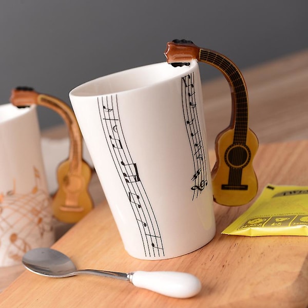 Musiker kaffemugg - kreativa mönster gitarr mugg elgitarr hjärtslag