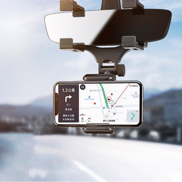 Telefonhållare 360 graders bilbackspegel montering stativhållare för telefon GPS backspegelhållare