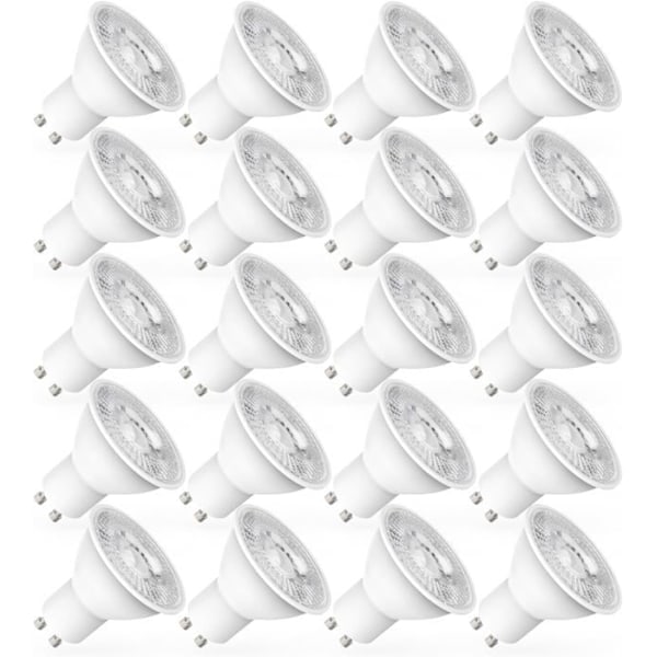®RisingFF GU10 LED-lampa Kallvit, 7W motsvarande 70W halogenlampa, 720LM, LED-spotlightlampor, Ej dimbar, 20-pack