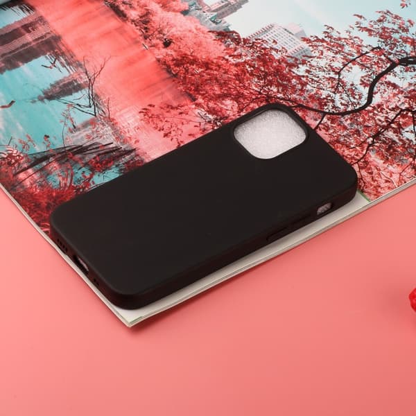 iPhone 12 / 12 Pro - Mat TPU Cover - Sort Black Svart