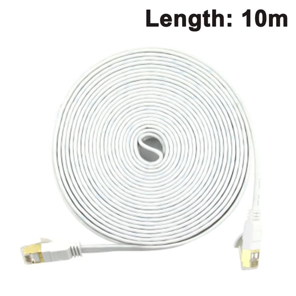 Cat 7 Ethernet Cable, Shielded Ethernet Cable Flat RJ45 Network Cable LAN Cable Supports 10 Gbps 600 Mhz - Compatible with Cat5/Cat6 Networks