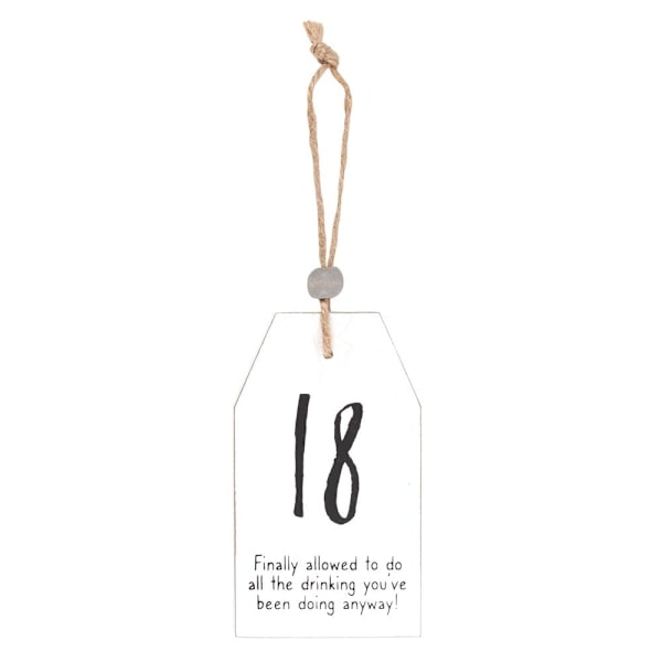 Something Different Milestone 18:e Hängande Sentiment Skylt En Storlek Svart/Vit One Size
