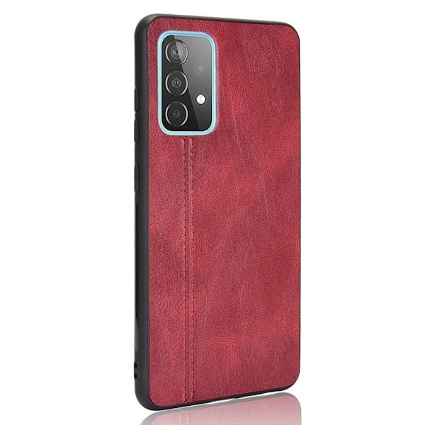Samsung Galaxy A52 / A52s - Nahkapäällysteinen Hybridikuori - Punainen Red Punainen