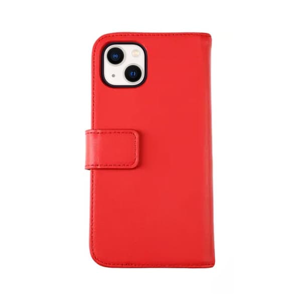 iPhone 13 Mini Wallet Case Leather Rvelon - Red Röd red