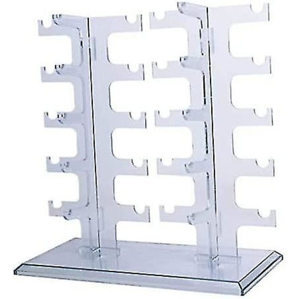 Akryl solbriller arrangør til 10 par solbriller dobbelt række display stativ (transparent)