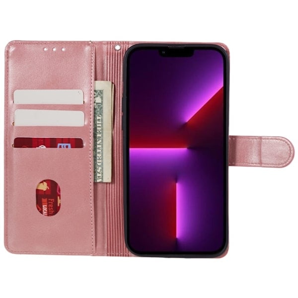 iPhone 15 Etui PU Læder Rosaguld
