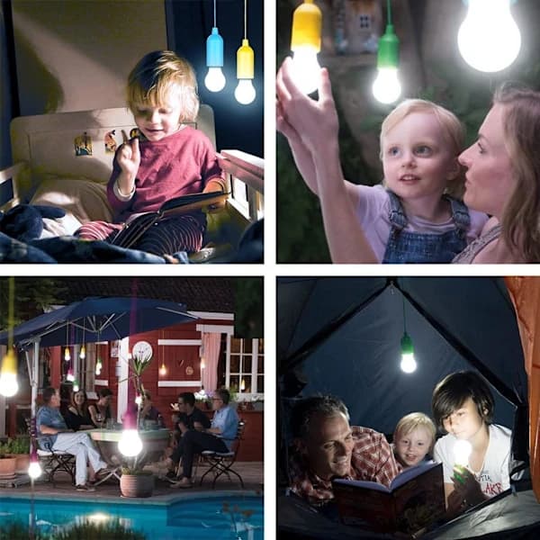 4-pack LED-draglampslampa, batteridriven, kall vit[CO]