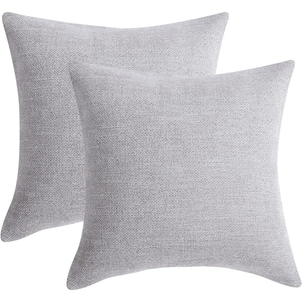 Putetrekk 45x45 cm Sett med 2 Grå dekorative putetrekk Firkantet aksenttrekk for sofa Stue Gårdshus Hjemmeinnredning