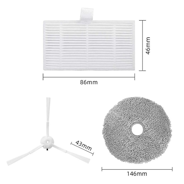 Til W2 Hoved Sidebørste Hepa-filtre Mopper Klude Klude Tilbehør Udskiftning Reservedele Fastgørelse