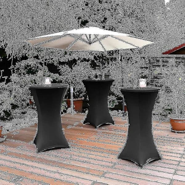 Cocktail Rund Spandex Bordsovertræk, Firevejsstretch, Sort, 80x110cm Sort[co]