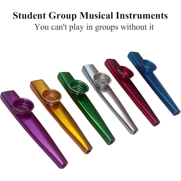 6 kpl Kazoo-instrumentti monipakkaus Kazoo 6 väriä Kazoos-yhdistelmäpakkaus -metalli Kazoo Lasten lahja Instrumentaalinen säestys -j