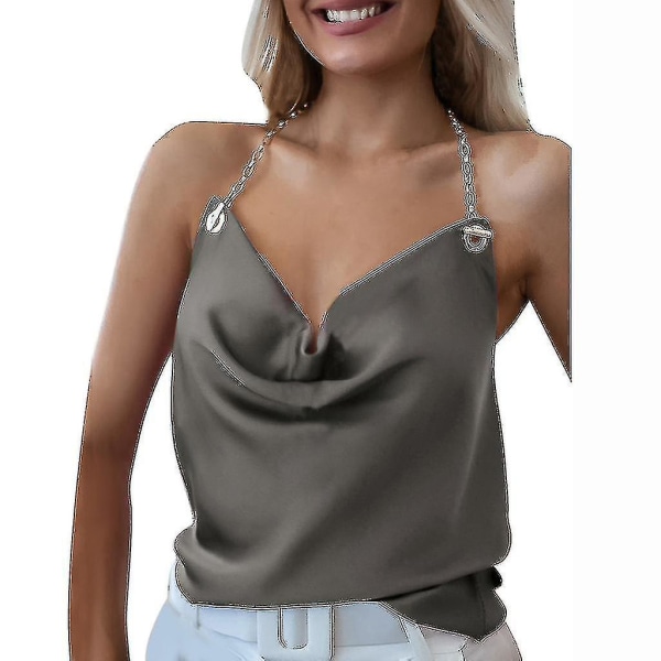 Kvinners ermeløs V-hals sommer topp bluse tank topper