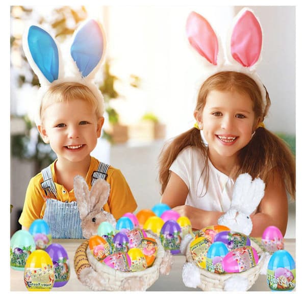 20 Pre-filled Easter Eggs Filled with Squeeze Toys for Kids, Easter Eggs to Fill for Easter, for Easter Theme, Party, Egg Hunt, Easter Baskets