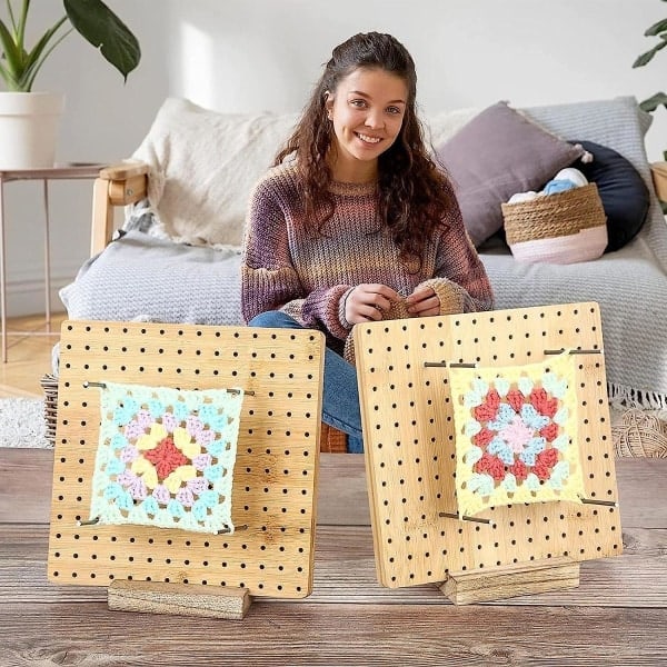 Blockeringsbräda för virkning, blockeringsbrädor för virkning, rutor blockeringsbräda för stickning och virkprojekt Handgjord stickning med stickba...