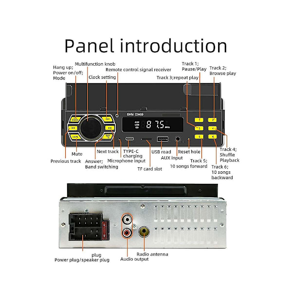 Bracket Bil Bluetooth-afspiller Multifunktion Kan Finde Og Finde Bil U-disk Plug-in-kort Hd Lossless