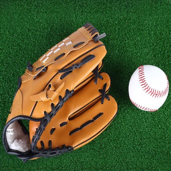Baseballhanske, slitesterkt PU-materiale, venstrehåndsdesign, for tenåringer i baseball og softball, brun, 11,5 tommer