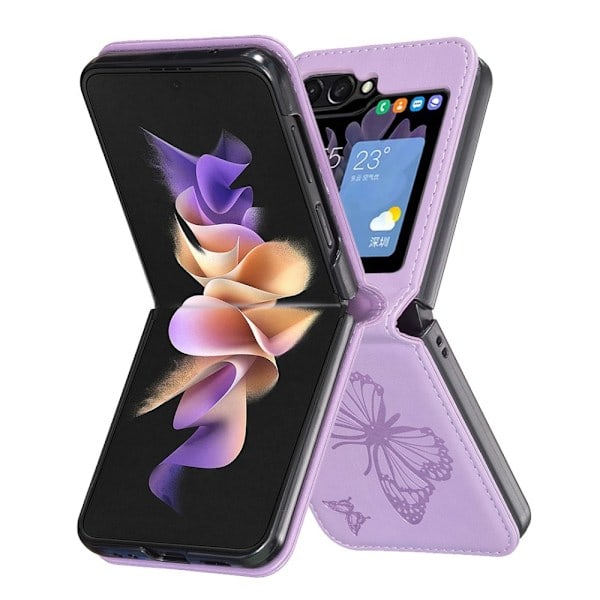 Galaxy Z Flip 6 Cover Sommerfugl Tekstur Lilla