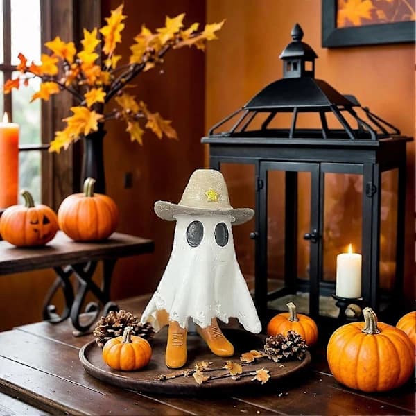 Halloween Spøgelse, Halloween Spøgelse Cowboy Spøgelse Dekor, Halloween Statue Bærende [CO]